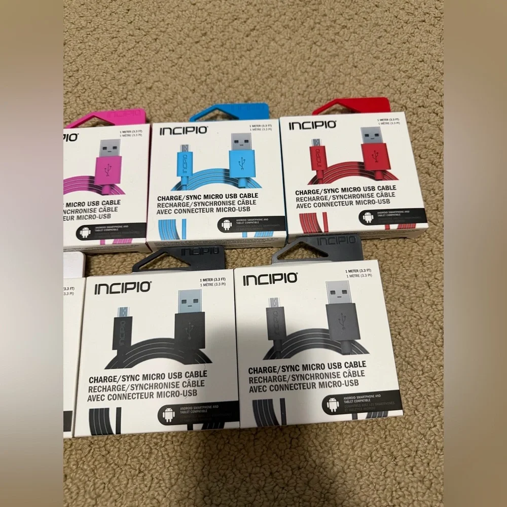 Incipio Micro USB Charger Cable Android 3.3 Feet (Bundle of 7) BRAND NEW